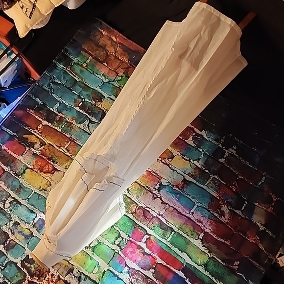 Vintage Floral Embroidery Prairie Dress with Lace AS IS - Picture 7 of 15